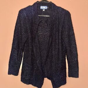 Le Chois Vintage Black Acrylic Cardigan - Size Small